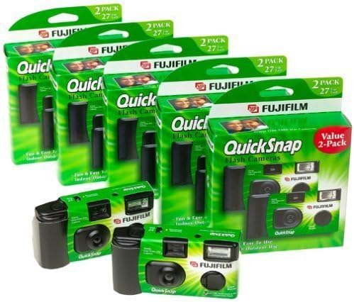 Fujifilm QuickSnap Flash 400 One Time Use 35mm Camera with Flash, 27 Exposures, 8-Pack