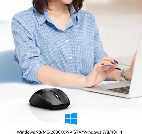 TECKNET Bluetooth Mouse, 4800 DPI Wireless Mouse, 2-Year Battery Computer Mouse 6 Adjustable DPI, 6 Buttons Compatible with Laptop/Windows/Computer - Image 8